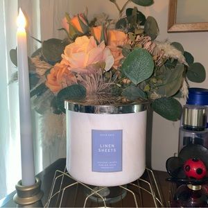 BBW Linen Sheets 3 Wick Candle